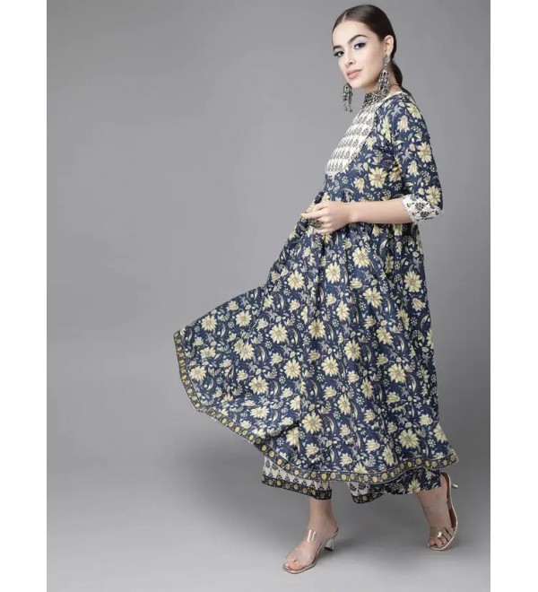 Women Viscose Rayon Kurta Palazzo Dupatta Set