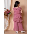 Girls Party(Festive) Top Pant  (Pink)