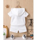 Boys Casual T-shirt Shorts  (white)