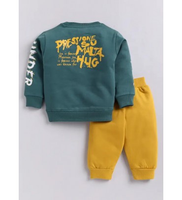 Boys & Girls Casual Sweatshirt Track Pants (Emerald & Mustard) Boys & Girls Casual Sweatshirt Track Pants (Emerald & Mustard)