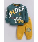 Boys & Girls Casual Sweatshirt Track Pants  (Emerald & Mustard)