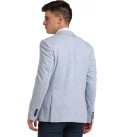 Men Self Design Single Breasted Casual Blazer  (Blue)