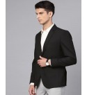 Single Breasted Men Blazer  (Black)
