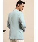 Men Solid Single Breasted Formal Blazer  (Blue)