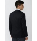 Men Solid Single Breasted Formal Blazer  (Blue)