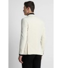 Men Solid Single Breasted Casual Blazer  (Beige)