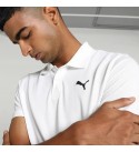 Men Solid Polo Neck Pure Cotton White T-Shirt