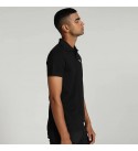 Men Solid Polo Neck Pure Cotton Black T-Shirt