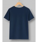 Men Printed Crew Neck Pure Cotton Navy Blue T-Shirt