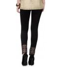 PI World Ethnic Wear Legging  (White, Black, Solid)