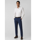 Men Slim Fit Blue Polyester Trousers