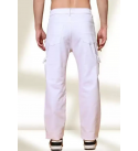 Men Loose Fit Mid Rise White Jeans