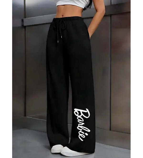 Women Solid Black Track Pants