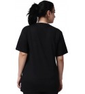 Women Solid Round Neck Polyester Black T-Shirt