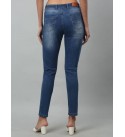 Women Skinny Mid Rise Blue Jeans