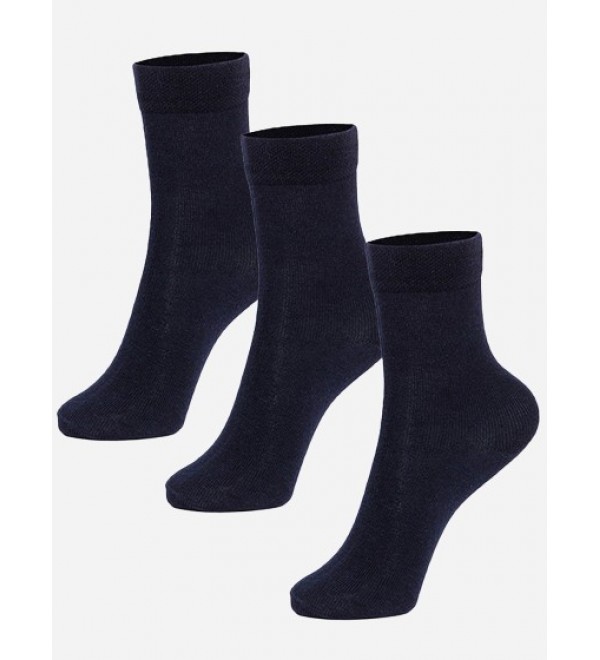 Kids Compact Cotton Stretch Solid Ankle Length Socks