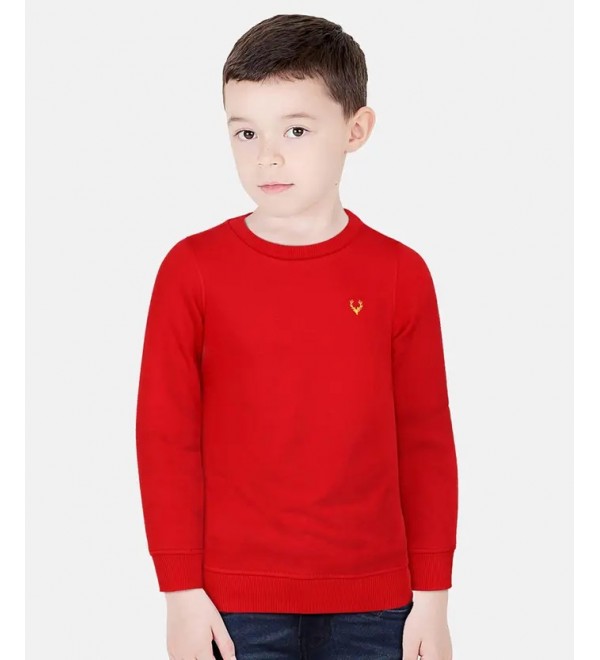 Boys Full Sleeve Solid Sweatshirt