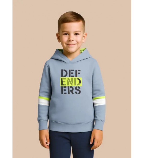 Boys Full Sleeve Color Block Hooded Sweatshirt