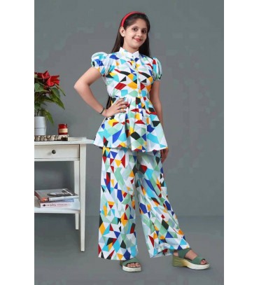 Girls Festive & Party Kurta and Palazzo Set