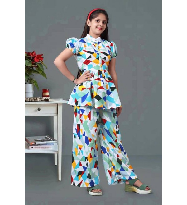 Girls Festive & Party Kurta and Palazzo Set