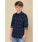Boys Slim Fit Printed Casual Shirt