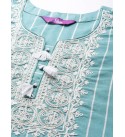  Libas Women Blue Yoke Design Thread Work Kurta