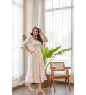 Women Fit and Flare White Maxi/Full Length Dress