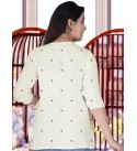 Party Regular Sleeves Embroidered Women White Top