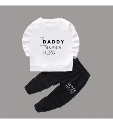 Baby Boys Casual T-shirt Pyjama  (White)