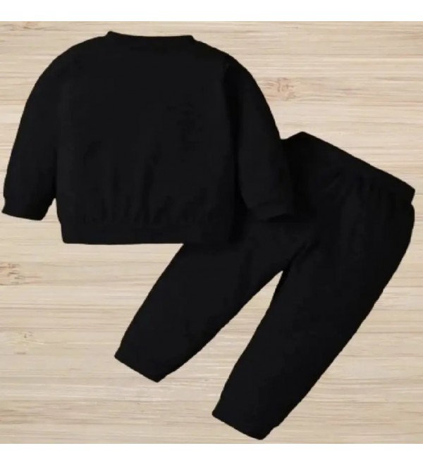 Baby Boys & Baby Girls Casual Sweatshirt Pullover  (Black)