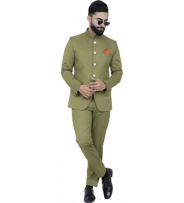Men jodhpuri bandhgala Solid Suit
