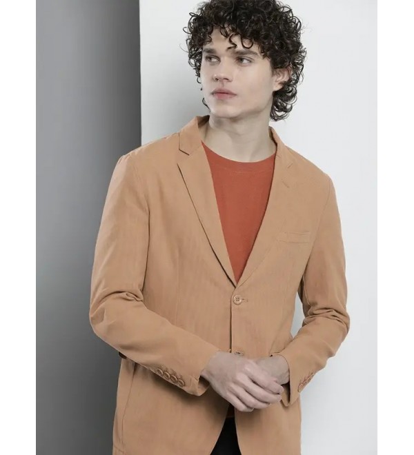 Men Solid Single Breasted Casual Blazer