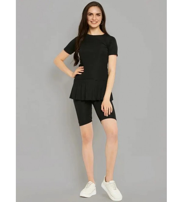 Gorgeous Moment Solid Women Swim-dress Black Swimsuit