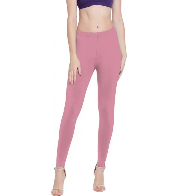 Presta Ankle Length Western Wear Legging  (Pink, Solid)
