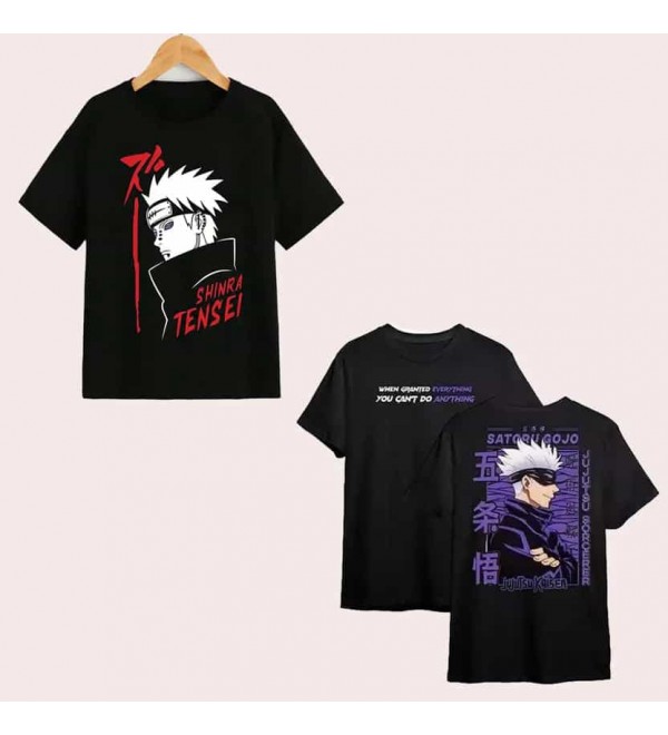 Boys & Girls Graphic Print Pure Cotton Regular T Shirt  (Multicolor, Pack of 2)