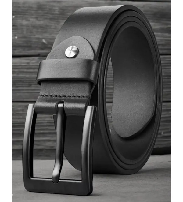 Men Formal, Casual, Evening, Party Black Genuine Leather Belt