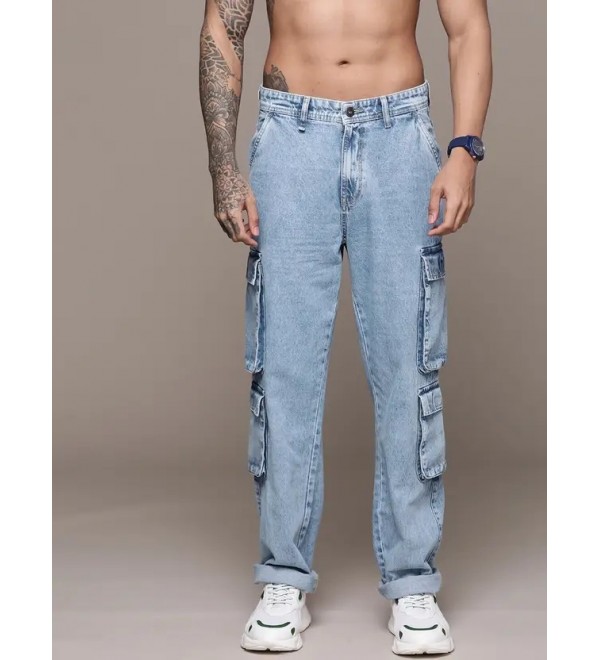 Men Regular Mid Rise Blue Jeans