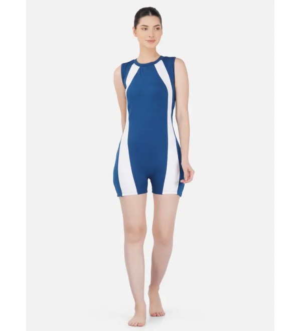 Solid Women Monokini Blue Swimsuit