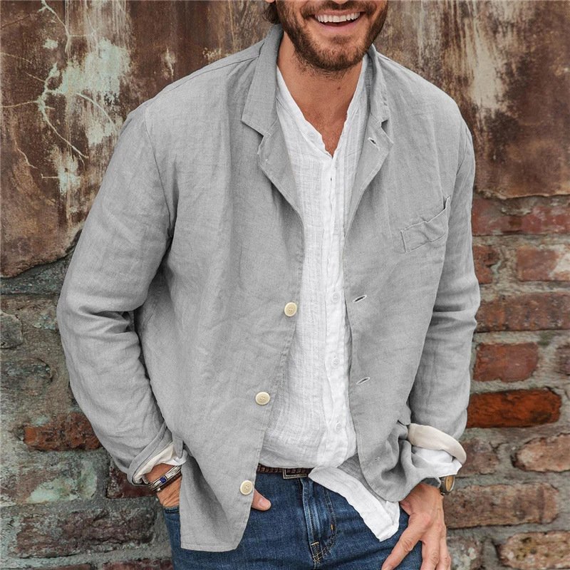 Men's Long-sleeved Shirts Versatile Casual Loose Jacket Top - Image 8