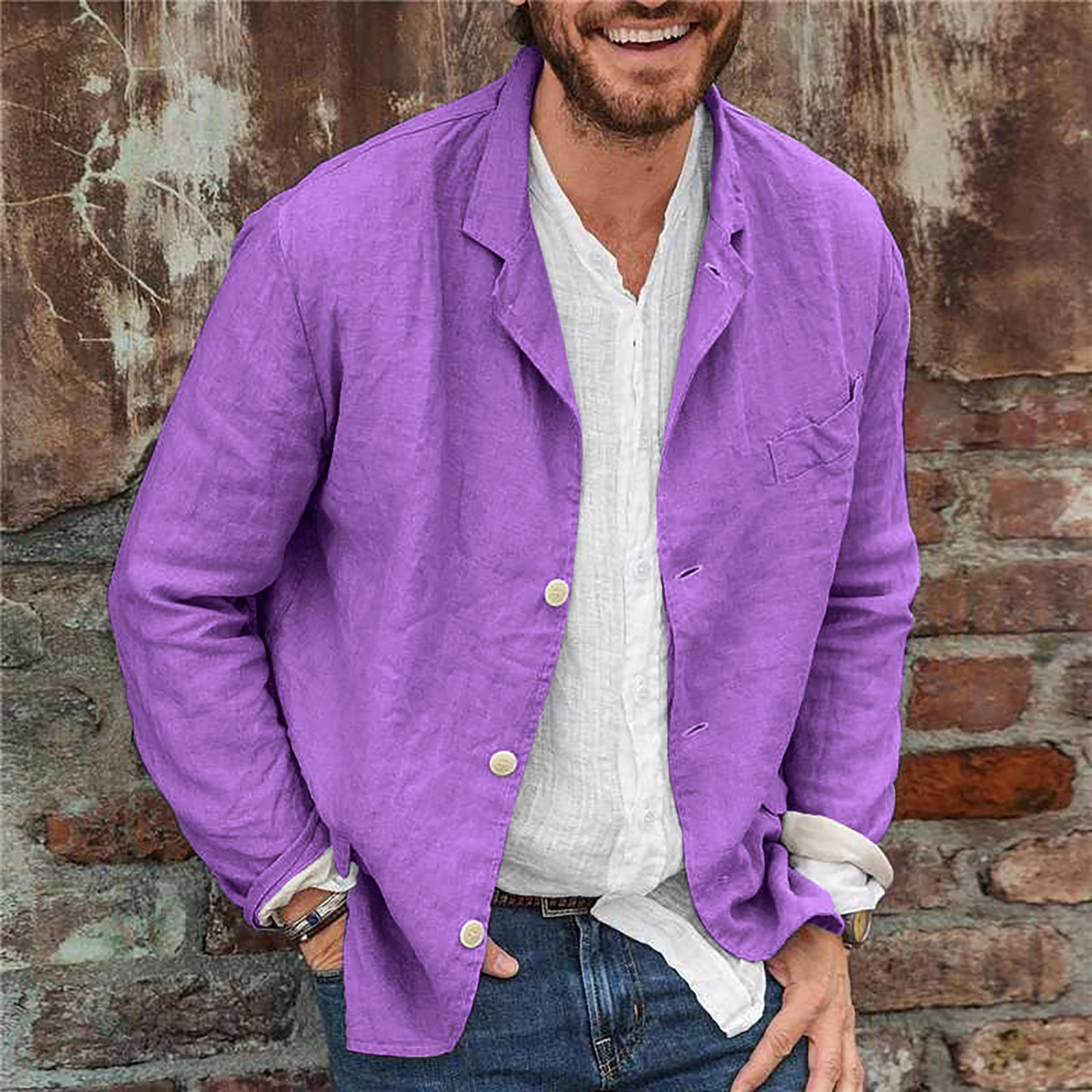 Men's Long-sleeved Shirts Versatile Casual Loose Jacket Top - Image 4